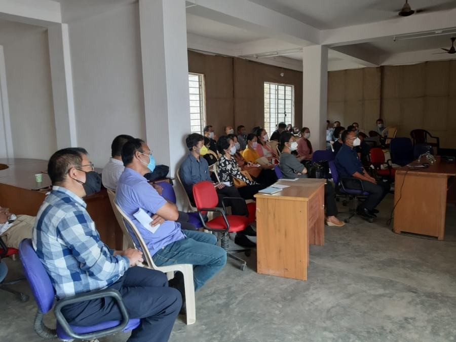 A section of people attending the 2nd quarter district review meeting at CMO Conference Hall on August 27. (CMO office Mokokchung) 